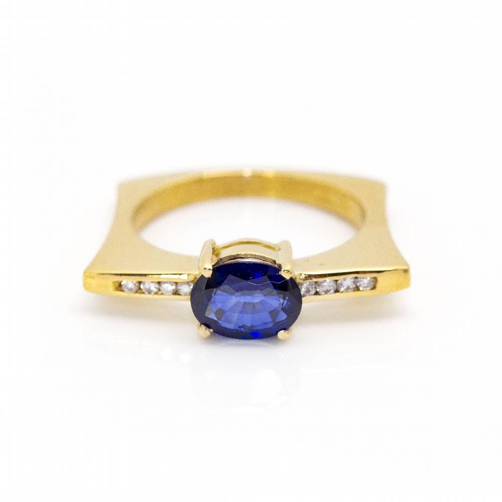 Bague KLASH en or, saphir et diamants - Castafiore