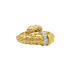 Bague LALAOUNIS "Animal Head" en or jaune, or blanc, rubis et diamants - Castafiore
