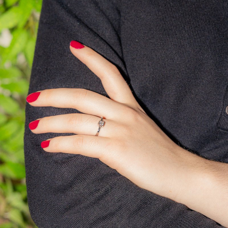 Bague Le Cube Dinh Van en or blanc avec diamant - Castafiore