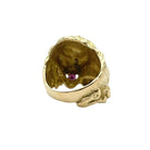 Bague "Lion" en or jaune et pierre naturelle - Castafiore