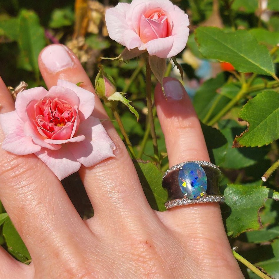 Bague Lorenz Baümer en argent, platine et opale - Castafiore