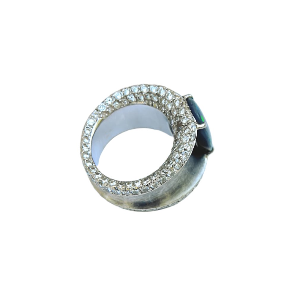 Bague Lorenz Baümer en argent, platine et opale - Castafiore