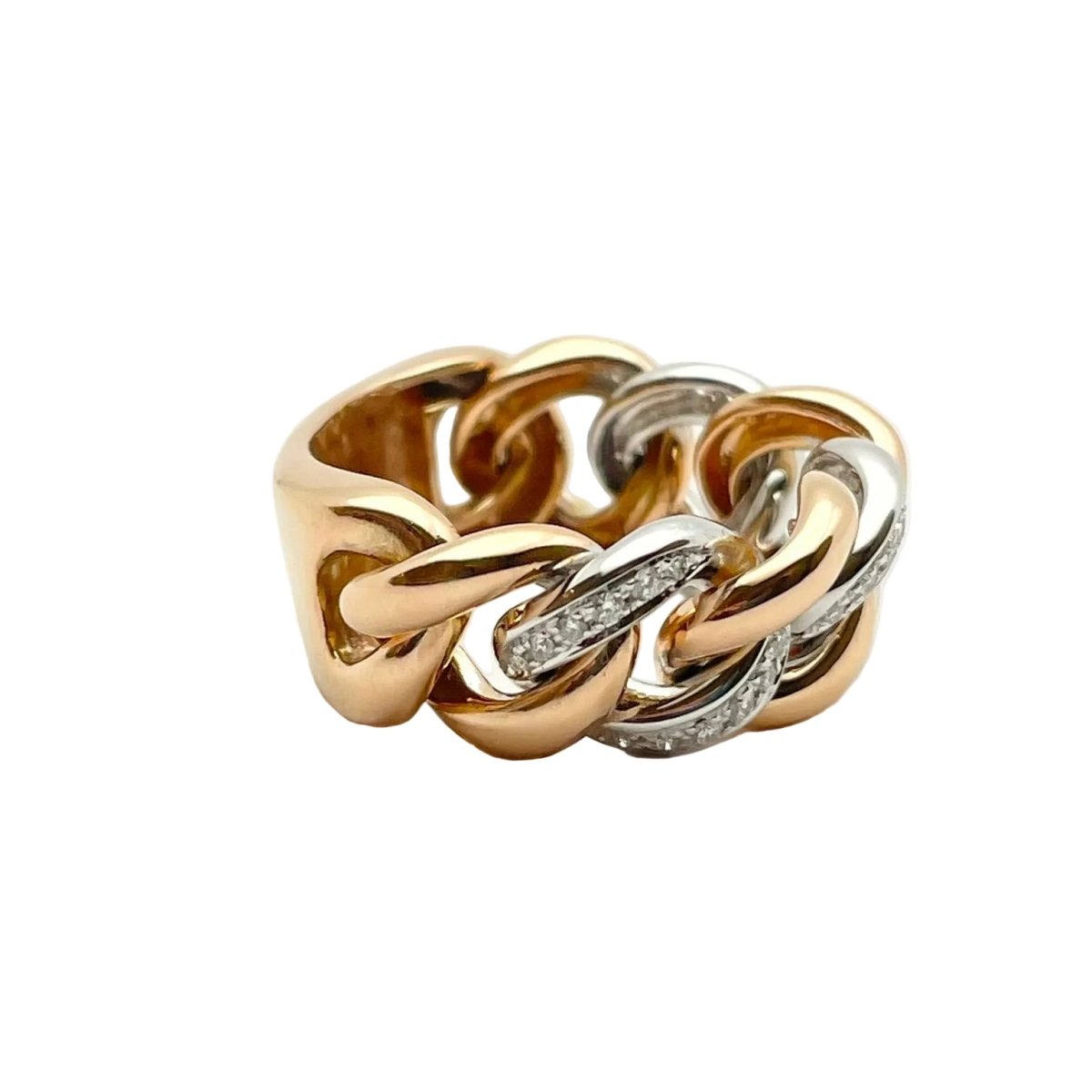 Bague LUCIANO SOMENZI en or blanc, or rose et diamants - Castafiore