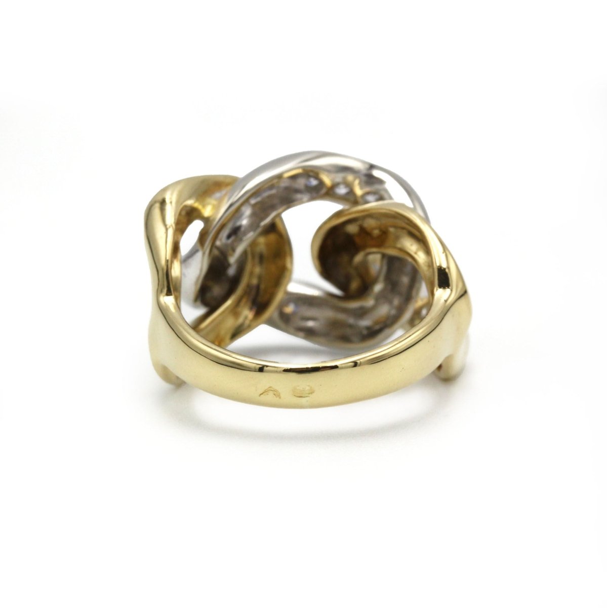 Bague maille en or jaune et blanc et diamants - Castafiore