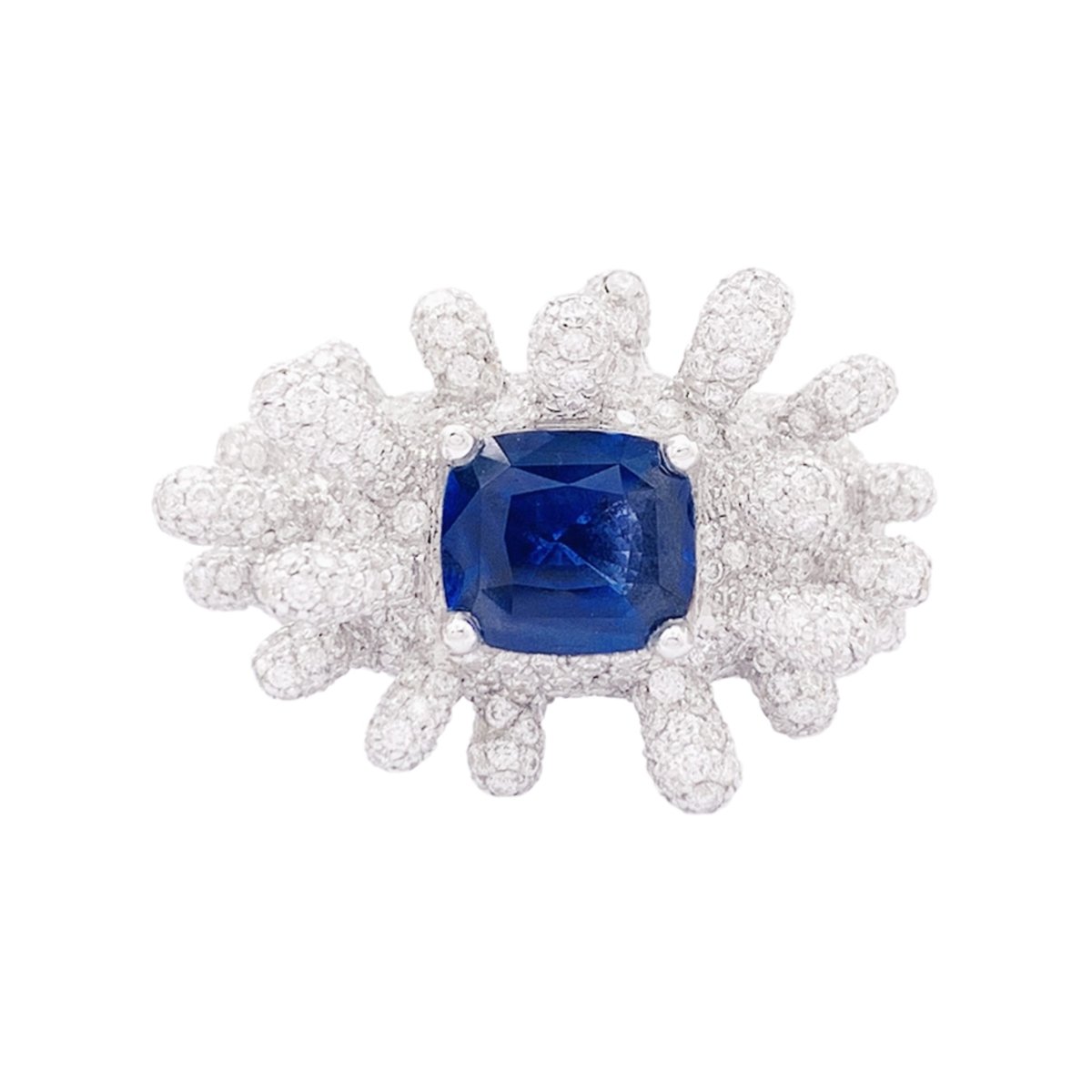 Bague MANALYS en or blanc, saphir et diamants - Castafiore