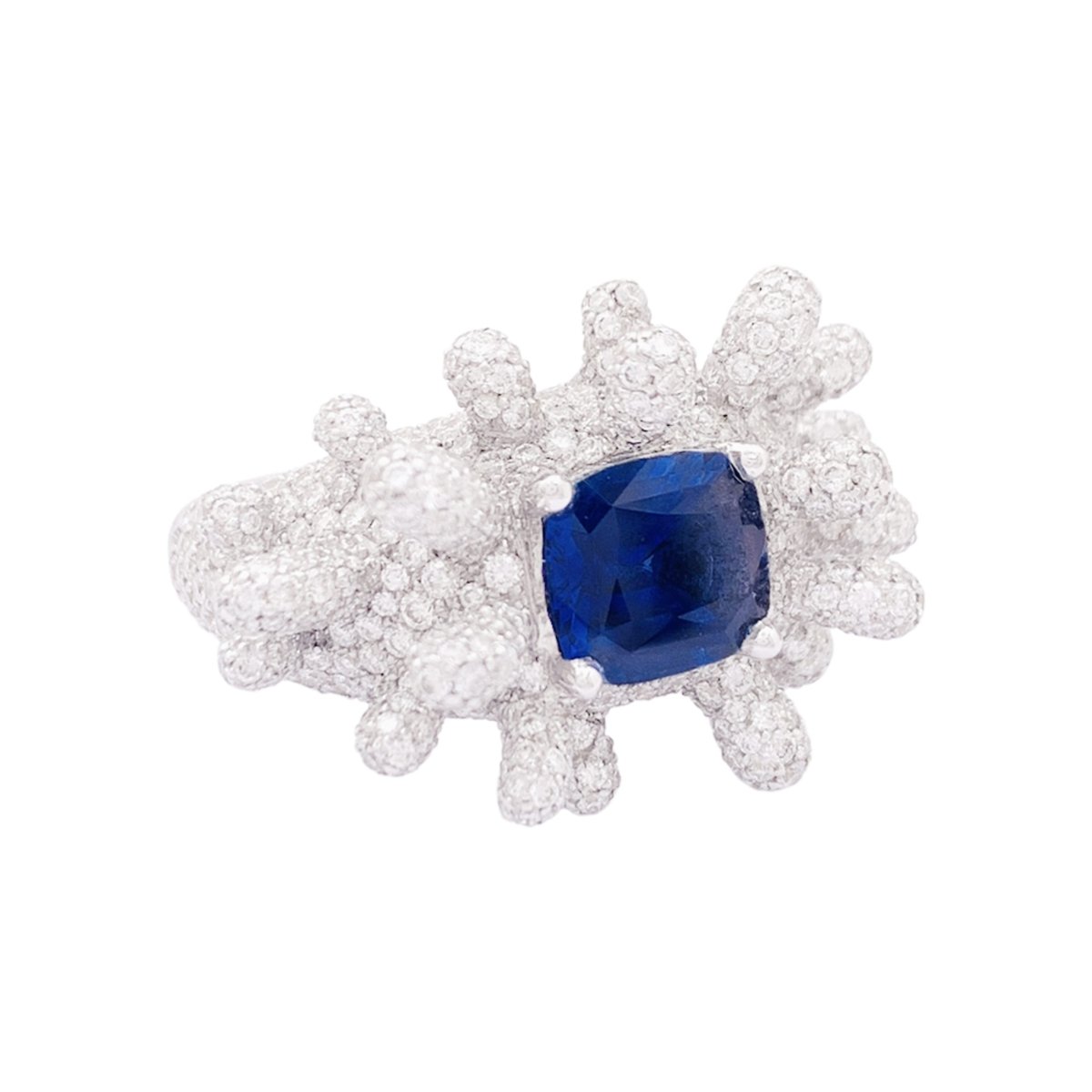 Bague MANALYS en or blanc, saphir et diamants - Castafiore