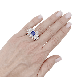 Bague MANALYS en or blanc, saphir et diamants - Castafiore