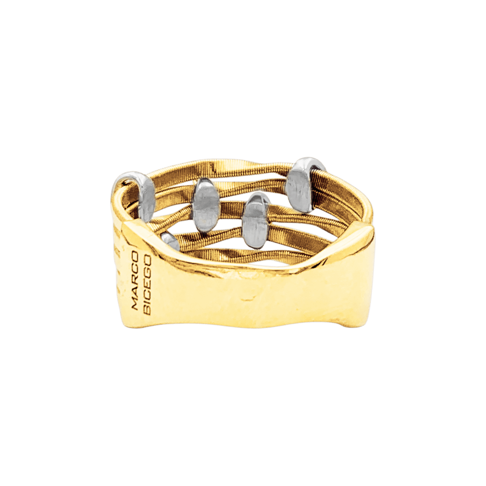 Bague MARCO BICEGO "Marrakech Onde" en or blanc, or jaune et diamants - Castafiore