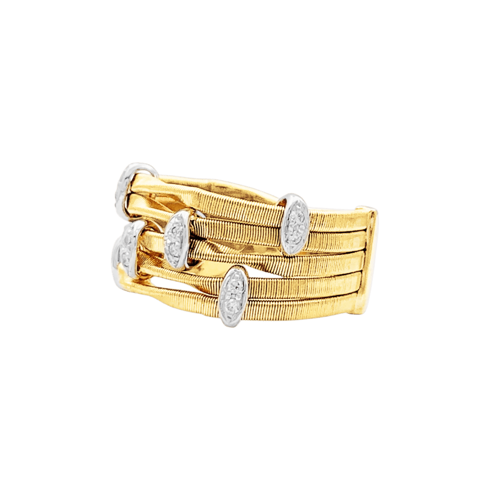 Bague MARCO BICEGO "Marrakech Onde" en or blanc, or jaune et diamants - Castafiore