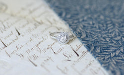 Bague Marguerite Art Deco Diamants sur Platine - Castafiore