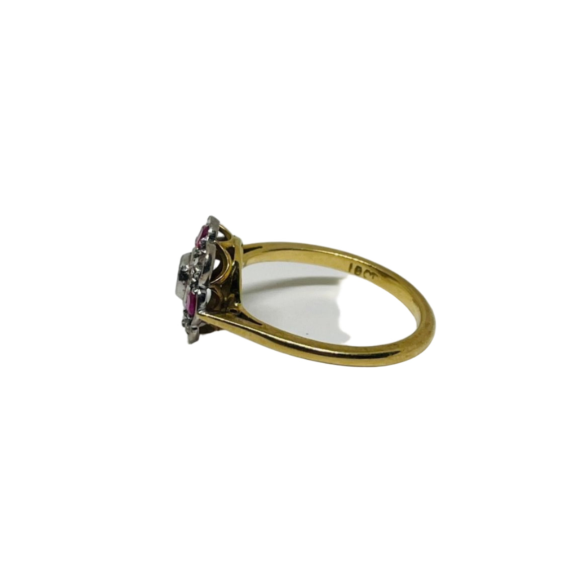Bague marguerite art déco rubis et diamants - Castafiore