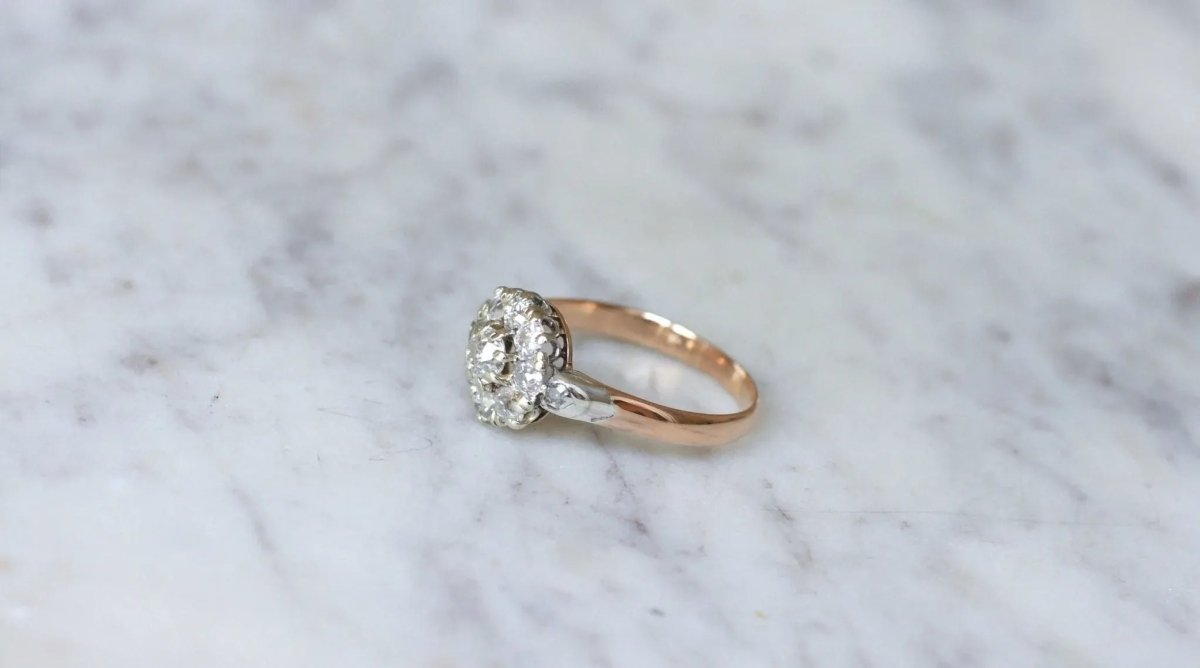 Bague Marguerite Diamants 1.20 Ct Or Rose - Castafiore