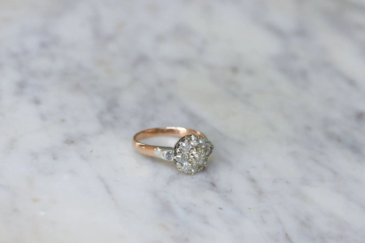 Bague Marguerite Diamants 1.20 Ct Or Rose - Castafiore