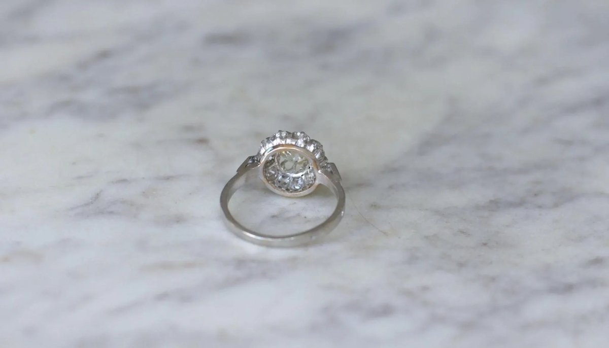 Bague Marguerite Diamants 1,60 Cts Art Deco - Castafiore