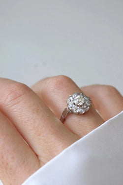 Bague Marguerite Diamants 1,60 Cts Art Deco - Castafiore