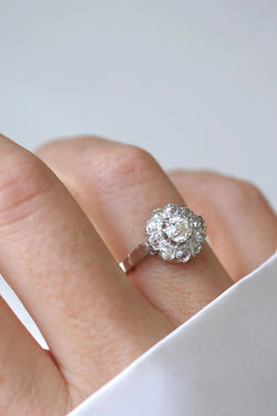 Bague Marguerite Diamants 1,60 Cts Art Deco - Castafiore