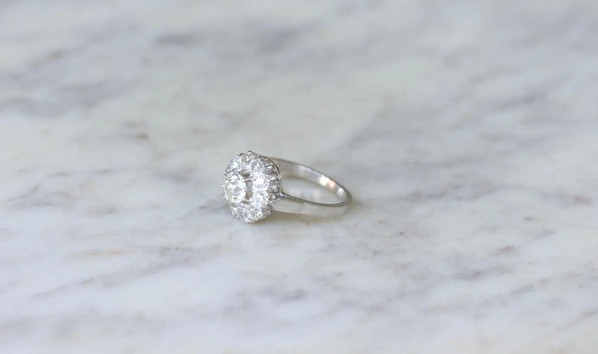 Bague Marguerite Diamants 1,60 Cts Art Deco - Castafiore