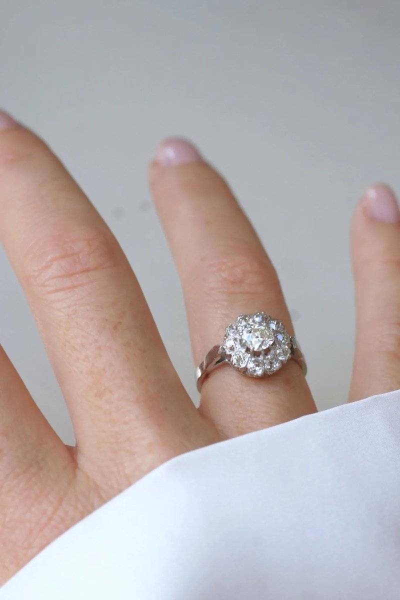 Bague Marguerite Diamants 1,60 Cts Art Deco - Castafiore