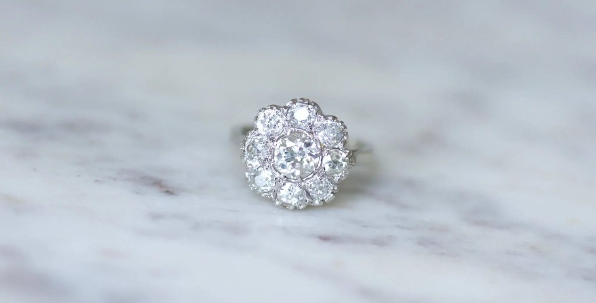 Bague marguerite diamants 2 carats - Castafiore