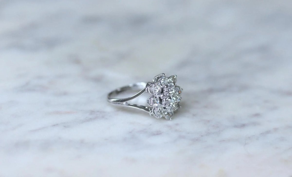 Bague Marguerite Diamants 2.10 Cts Or blanc - Castafiore