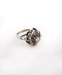 Bague Marguerite diamants en or blanc - Castafiore