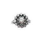 Bague marguerite diamants en or blanc et platine - Castafiore