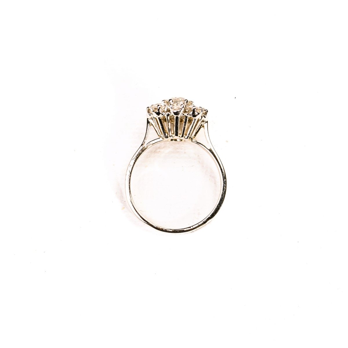 Bague Marguerite diamants en or blanc et platine - Castafiore