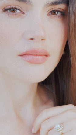 Bague marguerite diamants et perle fine - Castafiore