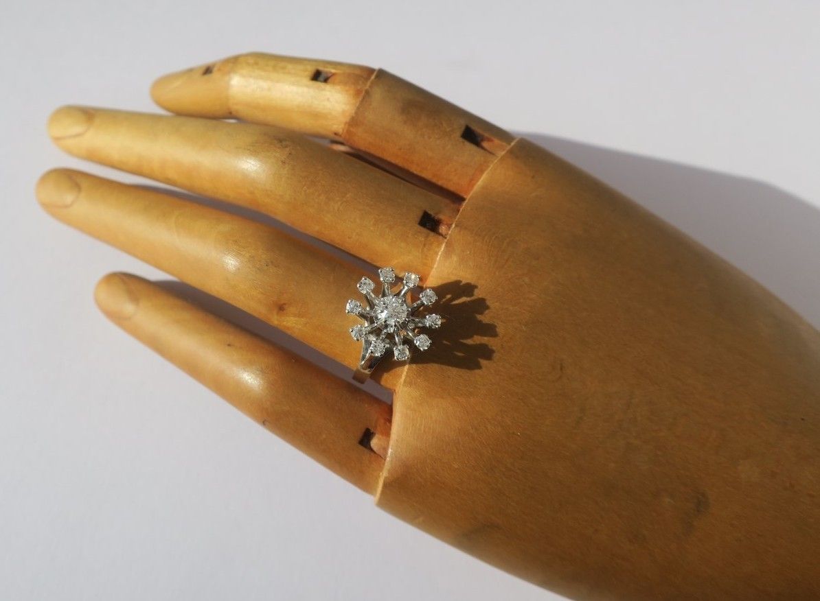 Bague Marguerite Diamants Or blanc et Platine - Castafiore