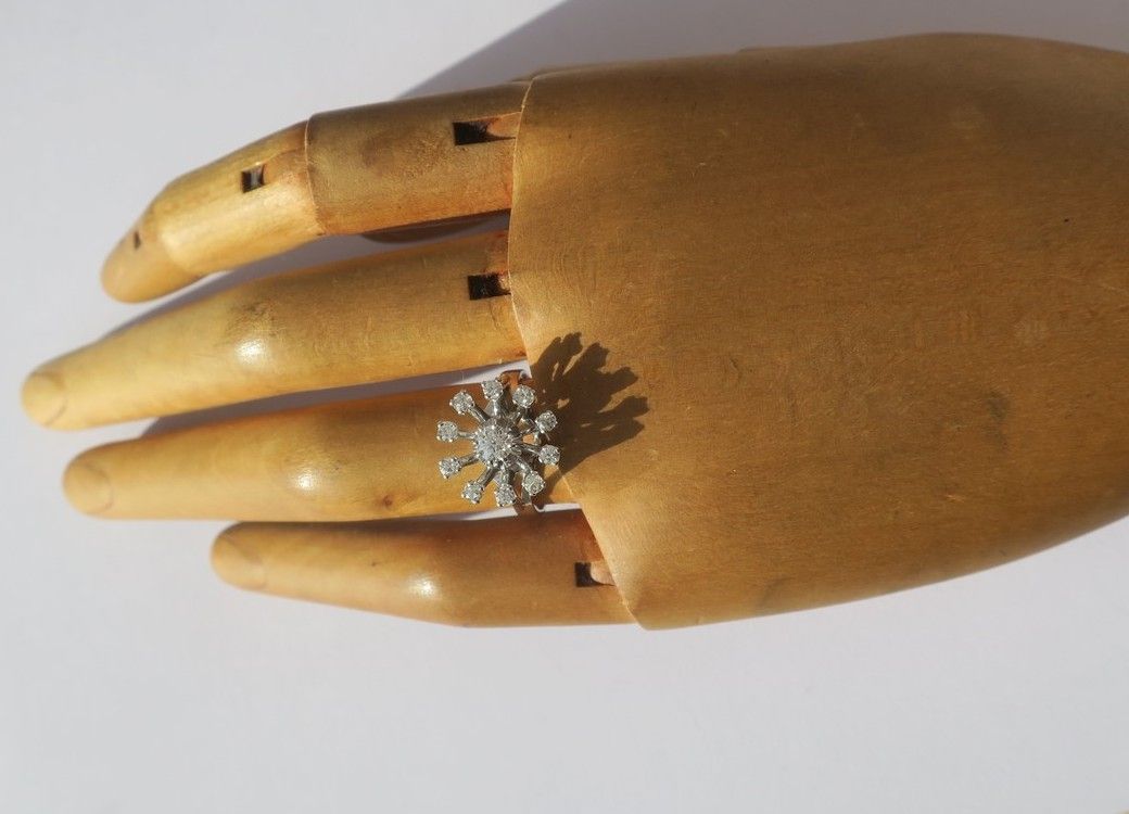 Bague Marguerite Diamants Or blanc et Platine - Castafiore