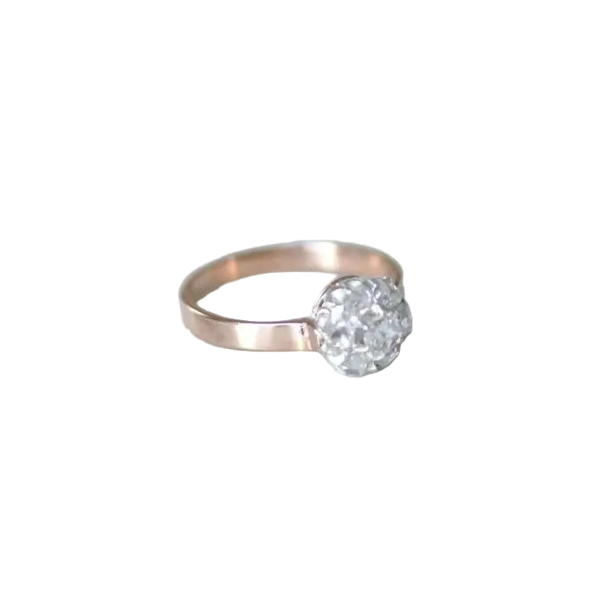 Bague marguerite diamants sur or rose - Castafiore
