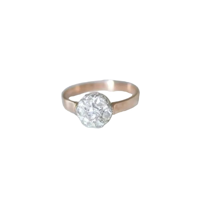 Bague marguerite diamants sur or rose - Castafiore