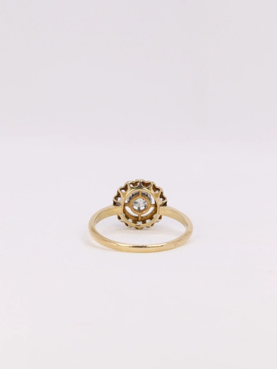 Bague marguerite diamants taille ancienne 0,30 ct - Castafiore