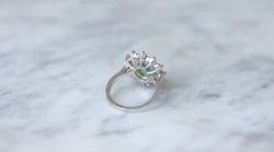 Bague marguerite Emeraude 1.60 Cts et diamants - Castafiore