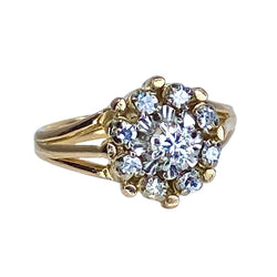 Bague marguerite en or 18 carats et diamants - Castafiore