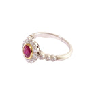 Bague Marguerite en or blanc, diamants et rubis - Castafiore