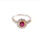 Bague Marguerite en or blanc, diamants et rubis - Castafiore