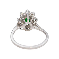 Bague Marguerite en or blanc, émeraude et diamants - Castafiore