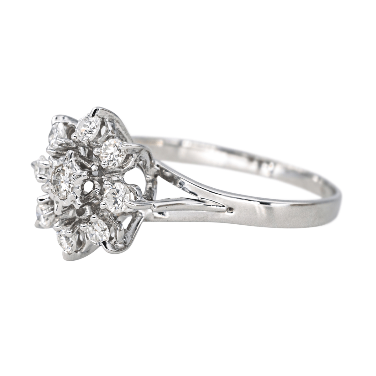 Bague Marguerite en or blanc et diamant - Castafiore
