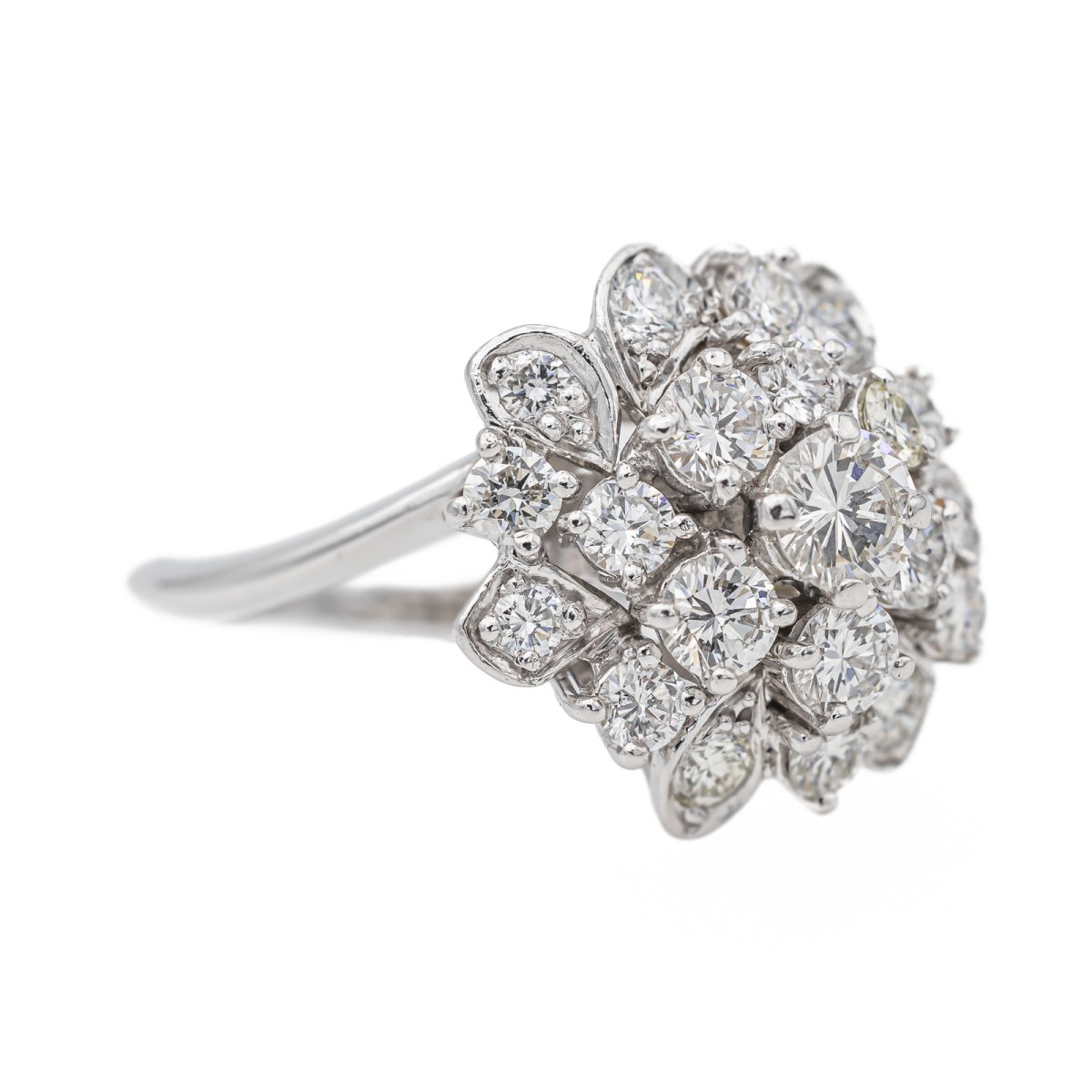 Bague Marguerite en or blanc et diamant - Castafiore