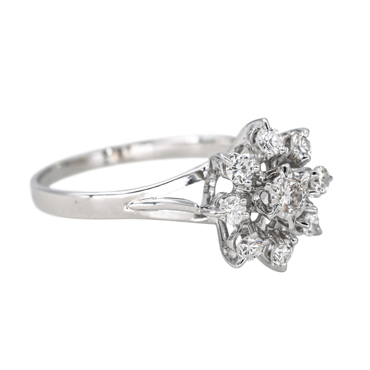 Bague Marguerite en or blanc et diamant - Castafiore