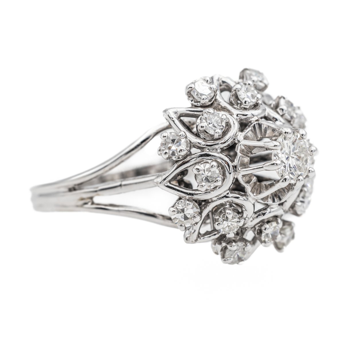 Bague Marguerite en or blanc et diamant - Castafiore