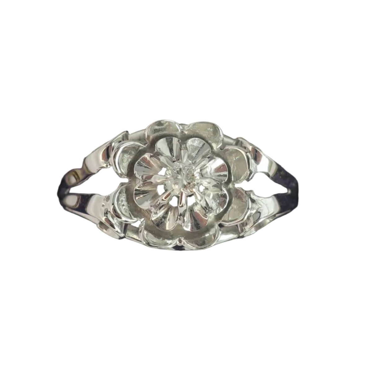 Bague Marguerite en or blanc et diamant - Castafiore