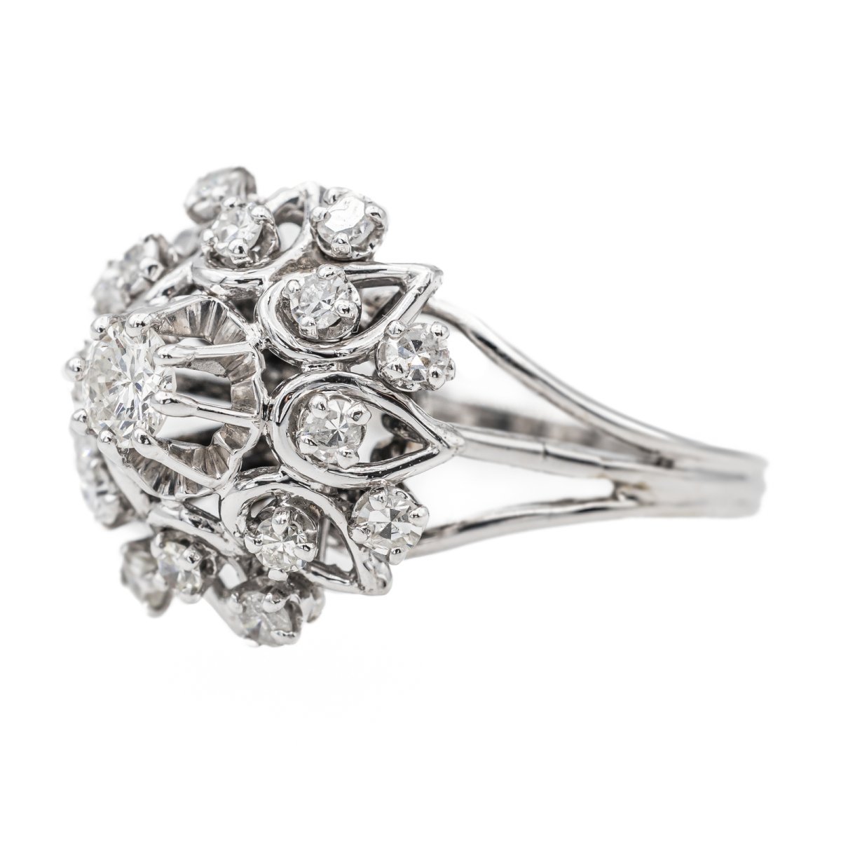 Bague Marguerite en or blanc et diamant - Castafiore