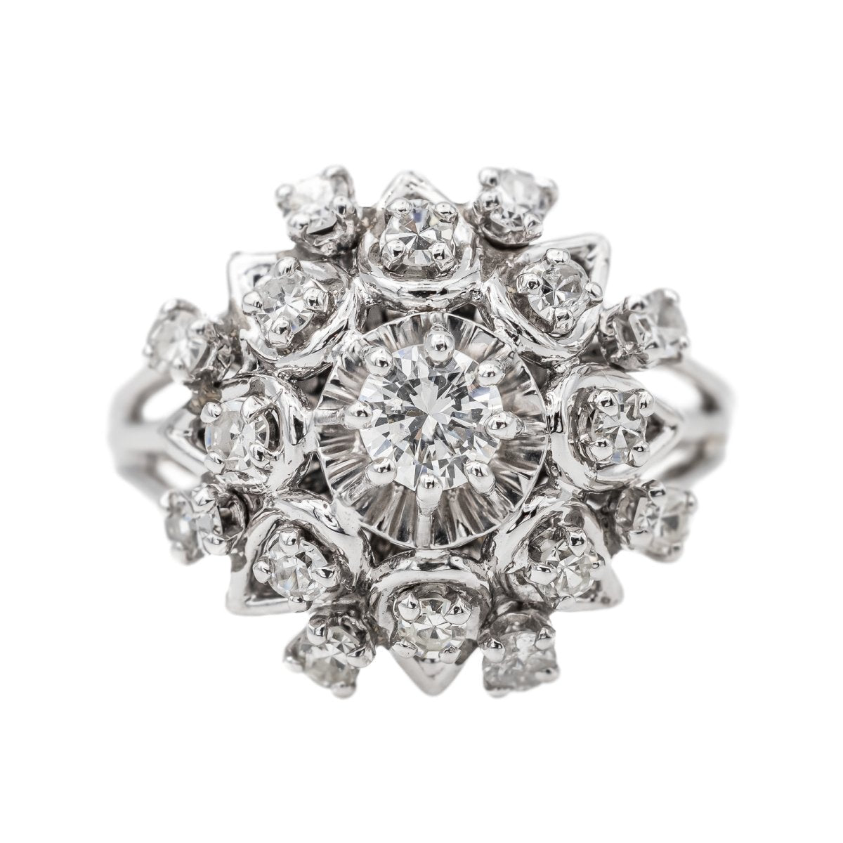 Bague Marguerite en or blanc et diamant - Castafiore