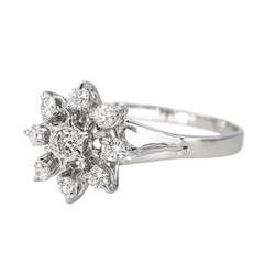 Bague Marguerite en or blanc et diamant - Castafiore