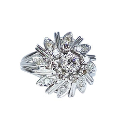 Bague Marguerite en or blanc et diamants - Castafiore