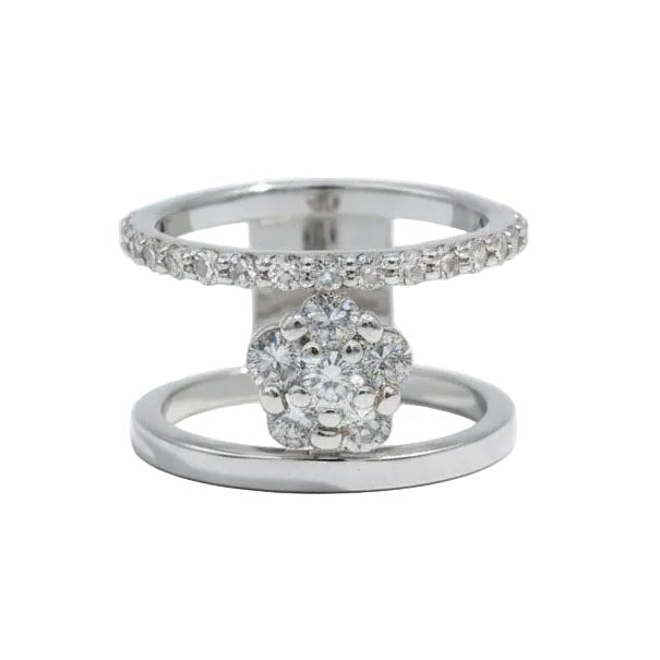 Bague Marguerite en or blanc et diamants - Castafiore