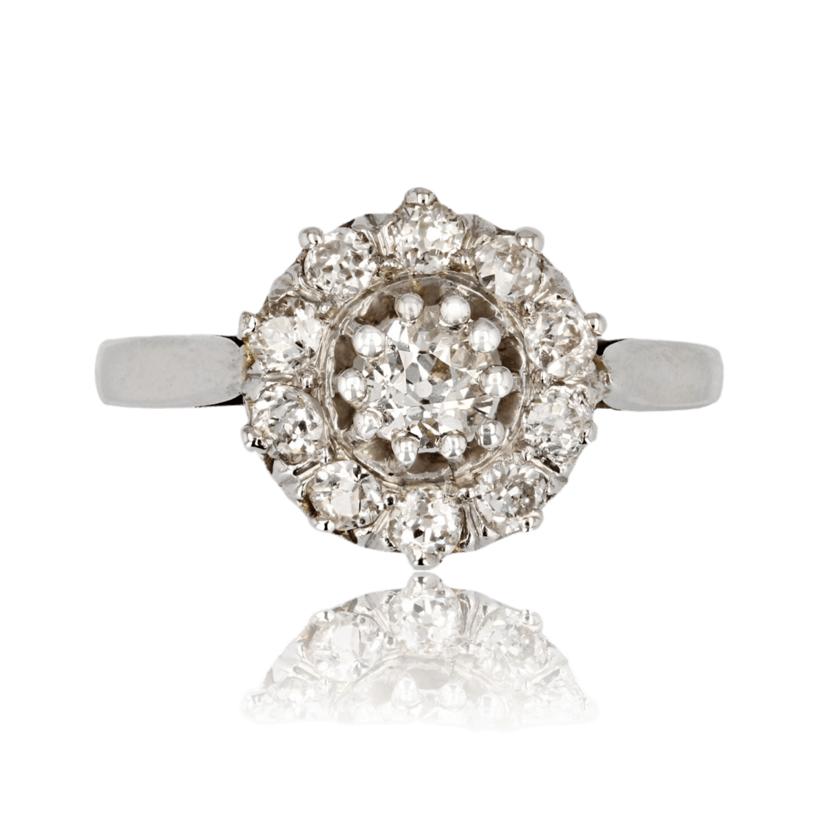 Bague Marguerite en or blanc et diamants - Castafiore