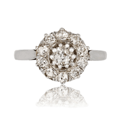 Bague Marguerite en or blanc et diamants - Castafiore